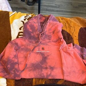 Tie-Dye Red Naruto Hoodie with Graphic